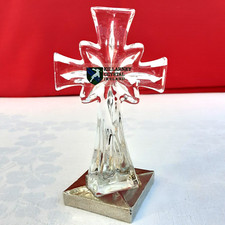 Killarney Crystal Celtic Cross on a Silver Toned Stand 11cm height 6.5cm width