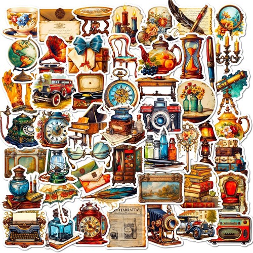 50pcs cute vintage aesthetic - 50pcs,