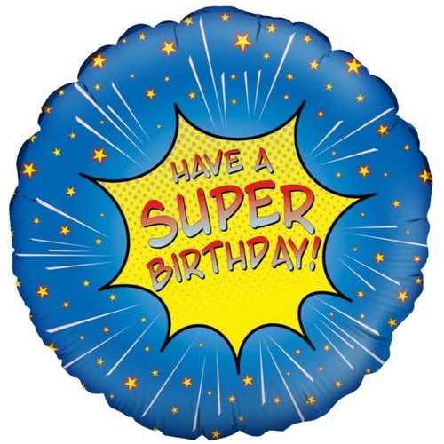 Super hero birthday foil - super,