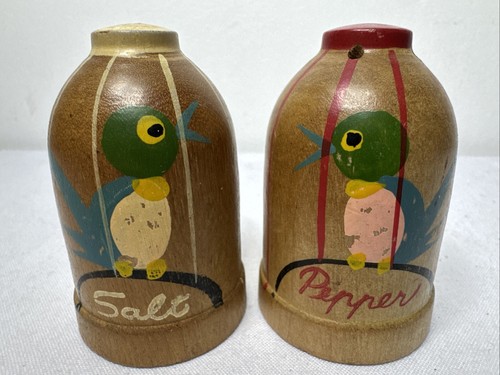 Vintage wooden salt and - wooden,