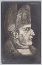 1909 Napoleon I Allegorical Composite Head Postcard Postmarked Rochefort