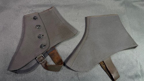 Vintage grey wool and - wool, leather