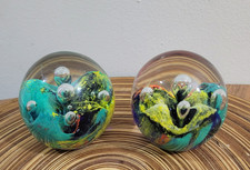 2 x hand-blown art glass
