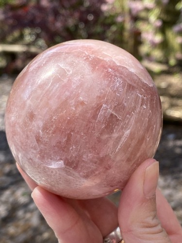 Pink rose calcite ball - pink,