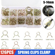 126Pcs/Box 10Size Zinc Plated Spring Clips Gear Hose Fuel Line Clamp Accessories
