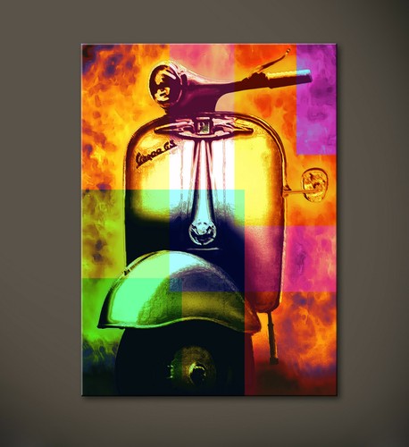 Popart classic vespa canvas - popart,