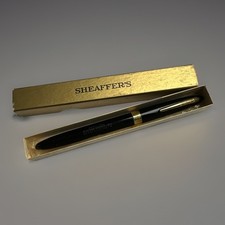 Vintage 1950s SHEAFFER’S Black Snorkel Fountain Pen With 14k Gold Nib
