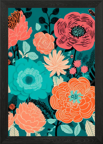 Beautiful flowers framed wall - framed,