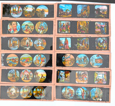 12 Antique German Magic Lantern Slides LATERNA MAGICA Stanard EP c.1900