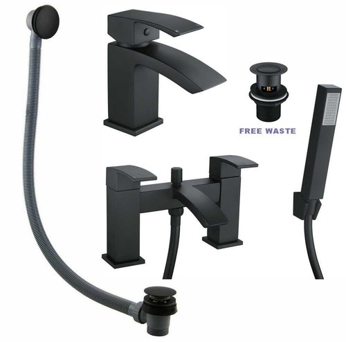Matt black bathroom tap - black,