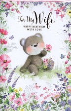 Wife Birthday Card Large Cute