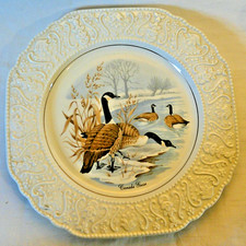 Stratford Wood & Sons Duck Alpine White English Ironstone Decorative Wall Plate