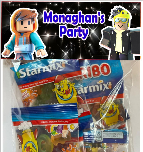 Personalised roblox party bags - roblox,