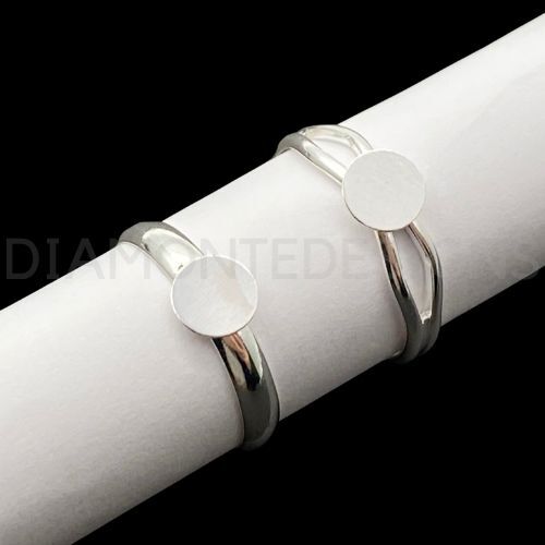 Silver plated adjustable ring - silver,