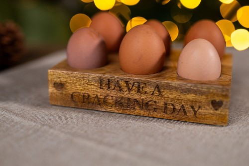 Wooden egg holder solid oak - wooden,