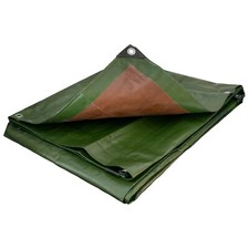 200gsm Tarpaulins Tarp Strong Camping Cover Ground Sheet Forest Camo Green/Brown