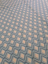 Retro Vintage Fabric Remnant 150cm x 104cm/ 1 Metre. Heavy weight Blue -  New