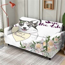 Dog Progress Ladder Stretch Sofa Cover Lounge Couch Slipcover Recliner Protector