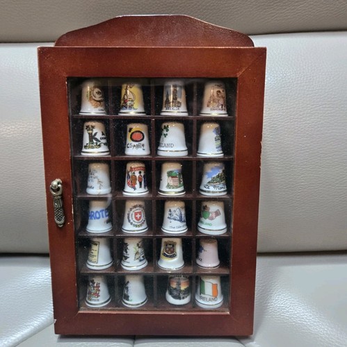 Vintage wooden thimble display - vintage,