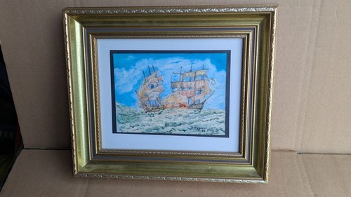 Framed watercolour painting - , of