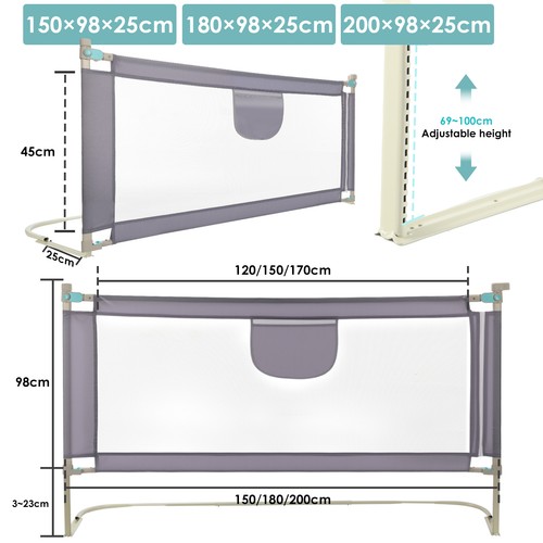 150 180 200cm bed - 150/180/200cm, rail