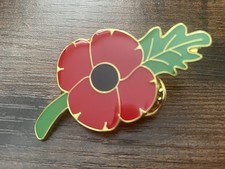 Red Poppie Flower Pin Veteran