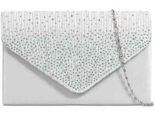 Ladies Satin diamante Clutch