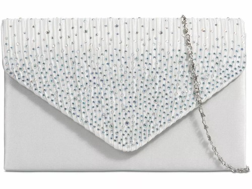 Ladies satin diamante clutch - ladies,