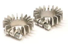 Finned Exhaust Clamp Pair, Triumph T120 Bonneville, TR6, T140, 1 3/4", 71-0216