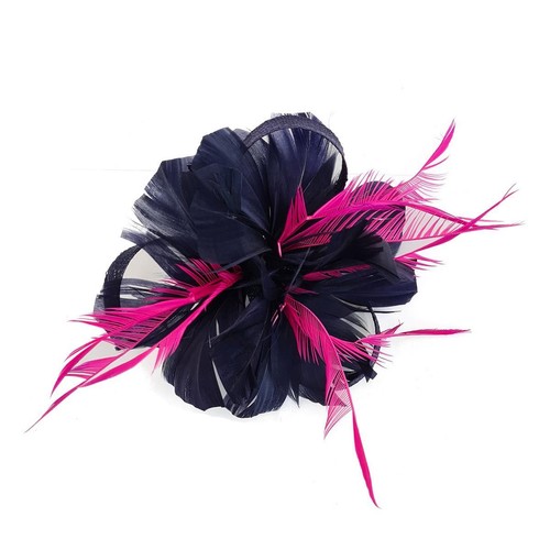 Flower hair clip - flower, feathers