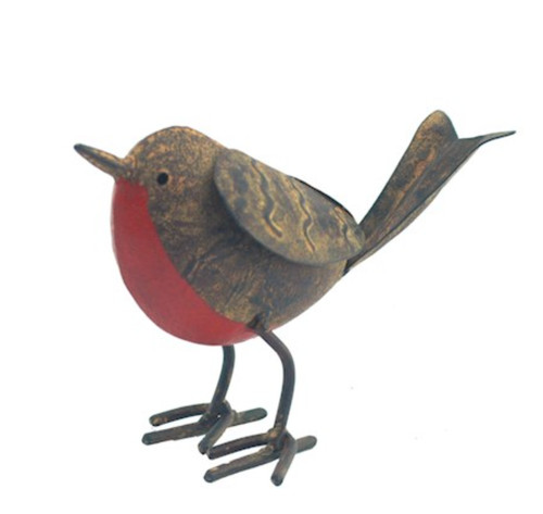 Rusty metal british bird robin - metal,