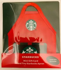 NEW 2025 STARBUCKS RED MINI BARISTA APRON HOLIDAY GIFT CARD
