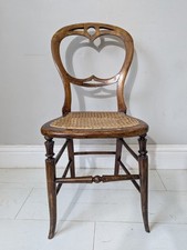 Victorian Balloon Back Chair Walnut Carved Back Cane Seated FREE POSTAGE 