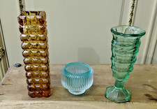2 Vintage Art Deco Glass Vases