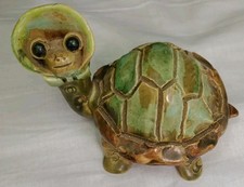 Yare Pottery Vintage Lady Tortoise Figure Wearing A Bonnet VGC 8.5 cm Tall