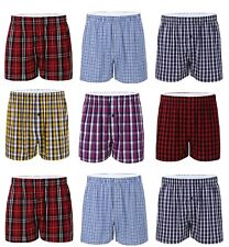 1-24 Pack 100% Cotton Mens Woven Boxer Shorts Underwear Button Fly S To 6XL