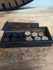 Vintage Wooden Draughts Pieces