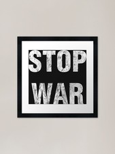 Stop War White Framed Art