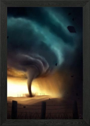 Tornado painting framed wall - framed,