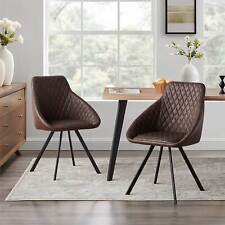 Set of 2 Faux Leather Dining