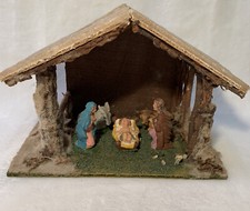 Vintage Nativity Wooden Manger