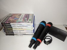 Sony PS2 PS3 SingStar Bundle: 2x Wireless Microphones Receiver And 7 Games