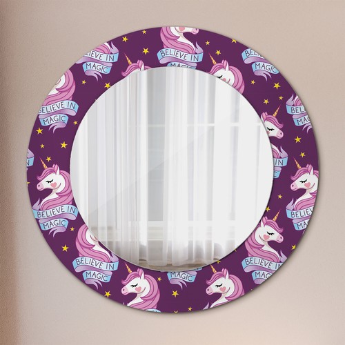 Round mirror with print - mirror,