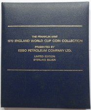 RARE Sterling Silver Franklin Mint 1970 England World Cup Coin Collection ESSO