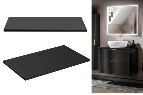 Black bathroom worktop - black,