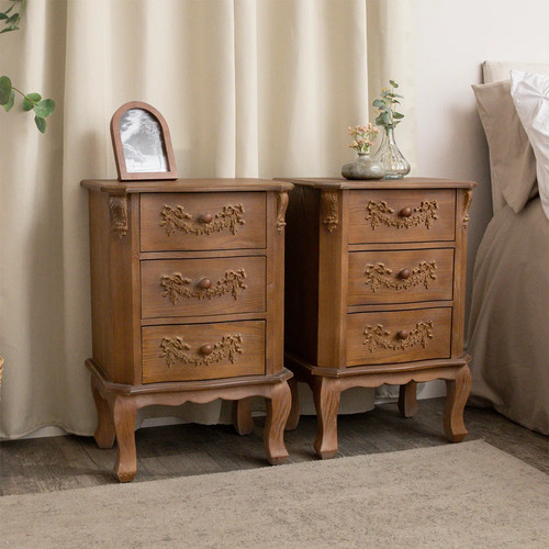 Pair wooden drawer - of,