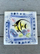 Kani of Hawaii Tile  8 X 8 Hawaiian Ocean Fish  Moorish Idol Trivet Kona, Hi