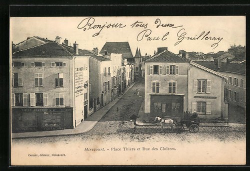 Old postcard mirecourt place - mirecourt,,