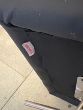 Two Danetti bar stools, adjustable height, black and steel