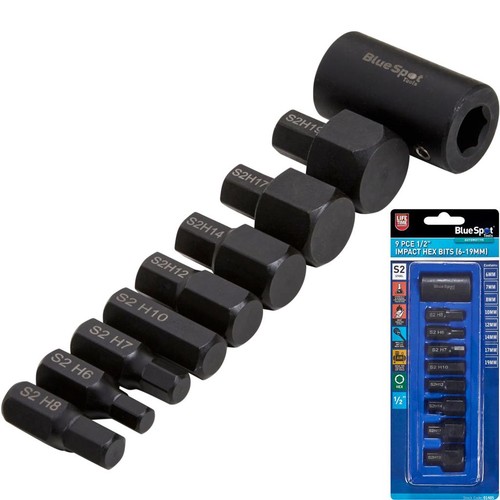 Bluespot 9pc impact hex bit - 9pc,